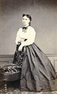 France Paris Woman portrait fashion Old CDV Photo Semah 1860's