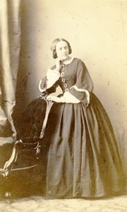 France Strasbourg Woman portrait fashion Old CDV Photo Winter 1860's