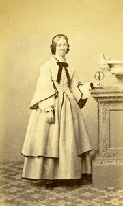 France Pau Woman portrait fashion Charlotte Yorke Old CDV Photo Subercaze 1870