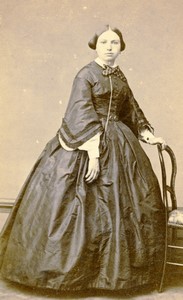 France Angers Woman portrait fashion Old CDV Photo Berthault 1870