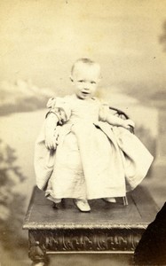 France Paris Child Baby portrait fashion Old CDV Photo Jamin 1860's