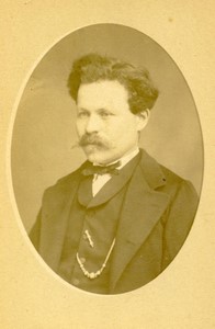 France Millau Man portrait fashion Moustache Old CDV Photo Julien 1880