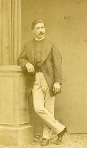 France Vincennes Man portrait fashion Old CDV Photo Delaporte 1868