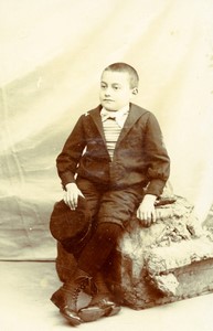 France Saint Mihiel Young Boy portrait fashion Old CDV Photo Laveuve 1900