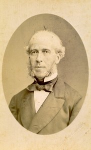 France Paris Man portrait Bow Tie Sideburns Old CDV Photo Humblot 1880