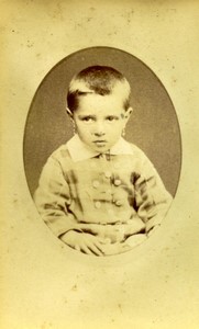 France Paris Boy Toddler portrait fashion Old CDV Photo Bacard 1880