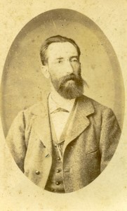 France Paris Bearded Man portrait fashion Old CDV Photo Hove 1880