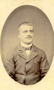 France Paris Man portrait fashion Moustache Old CDV Photo Perron 1890