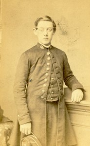 France Paris Young Man Henry Pegler uniform Colchester Old CDV Photo Danguy 1860