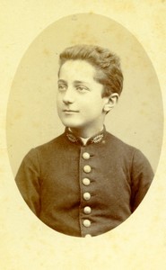 France Paris Young Man portrait uniform Old CDV Photo Petit 1890
