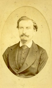 France Paris Man portrait fashion Moustache Goatee Old CDV Photo Durand 1880