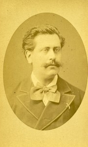 France Paris Man portrait fashion Moustache Old CDV Photo Guerard 1870's