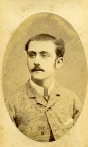 France Chauny Man portrait fashion Moustache Old CDV Photo Kirsch 1880