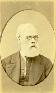 France Saint Omer Man portrait white beard Old CDV Photo Houppe 1880