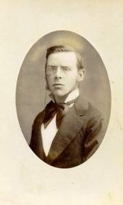 France Dunkerque Man portrait Bow Tie Glasses Old CDV Photo Luzzatto 1880
