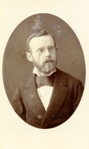 France Dunkerque Man portrait fashion Glasses Beard Old CDV Photo Luzzatto 1880