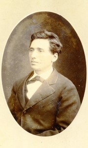 France Man portrait fashion bow tie Old CDV Photo 1880