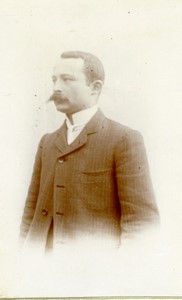 France Man portrait fashion Moustache Old CDV Photo 1908