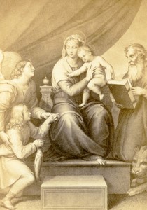 Painting Virgin Mater Dei Old CDV Photo 1870