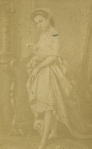 Hull Painting of young lady Old CDV Photo C.J. Roberts 1870