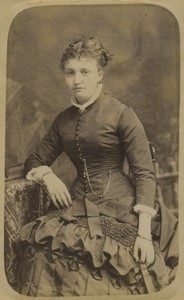 France Chalon sur Saone woman portrait fashion Old CDV Photo Cavalier 1880
