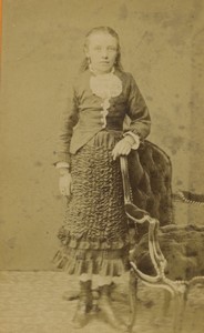 France Saint Mihiel Young girl portrait fashion Old CDV Photo Charpin 1880
