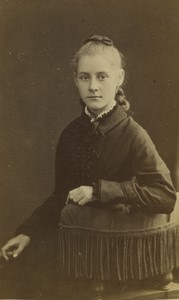 France Lille Young girl portrait fashion Old CDV Photo Carette 1870's