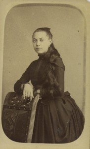 France Maubeuge woman portrait fashion Old CDV Photo Chapuis 1880