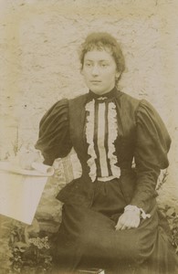 France Montbeliard woman portrait fashion Old CDV Photo Vuilley 1890