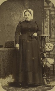 France Niort woman portrait fashion Old CDV Photo Duburguet 1880
