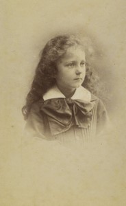 France Chartres Young girl portrait fashion Old CDV Photo Gallas 1880