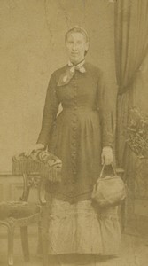France Boulogne sur Mer woman portrait fashion Old CDV Photo Caudevelle 1870