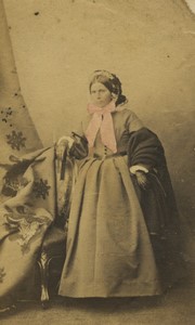 France Mme Delaporte Guillemin woman portrait fashion Old Photo 1880
