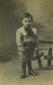France Tourcoing Young Boy portrait fashion Old CDV Photo Baert 1900