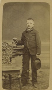 France Verdun Boy Child portrait fashion Old CDV Photo Laveuve 1880