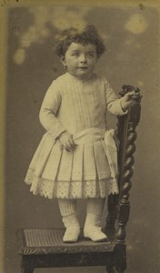 France Vesoul Toddler portrait fashion Old CDV Photo Koch 1890