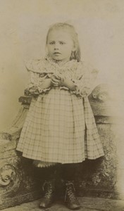 France Saint Mihiel Toddler Girl portrait fashion Old CDV Photo Bouvard 1890