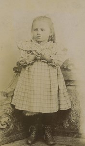 France Saint Mihiel Toddler Girl portrait fashion Old CDV Photo Bouvard 1890