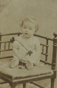 France Niort Baby portrait fashion Old CDV Photo Richard 1890