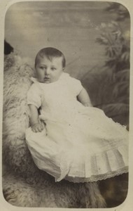 France Dunkerque Baby portrait fashion Old CDV Photo Luzzatto 1880