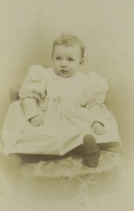 France Paris Baby portrait fashion Old CDV Photo Allevy 1890