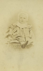 France Paris Baby portrait fashion Old CDV Photo Dagron 1860's