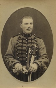 France Verdun Military portrait Uniform Sabre Old CDV Photo Laveuve 1880