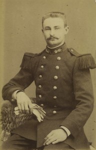 France Mourmelon Military portrait Uniform Old CDV Photo Lapierre 1880