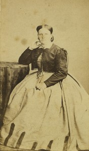 Belgium Liege woman portrait fashion Old CDV Photo Plumier 1860's