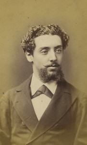 Belgium Brussels Bearded man portrait Signed Hirsch Old CDV Photo Geruzet 1873