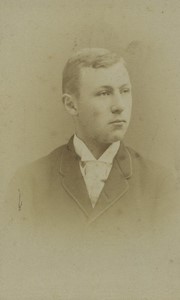 Belgium Brussels Young man portrait fashion Old CDV Photo Guerin 1880