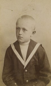 Belgium Liege Young Boy portrait fashion Old CDV Photo Dandoy 1880