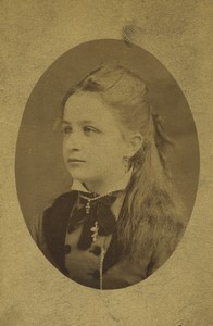 Belgium Liege Young Girl portrait fashion Old CDV Photo Zeyen 1880