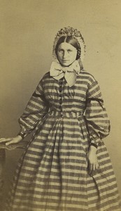 Belgium Malines woman portrait fashion Old CDV Photo Scheffermeyer 1870